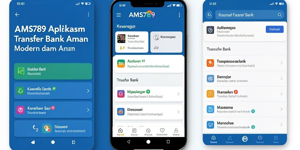 Antarmuka aplikasi Transfer Bank AMS789 yang user-friendly dan aman.