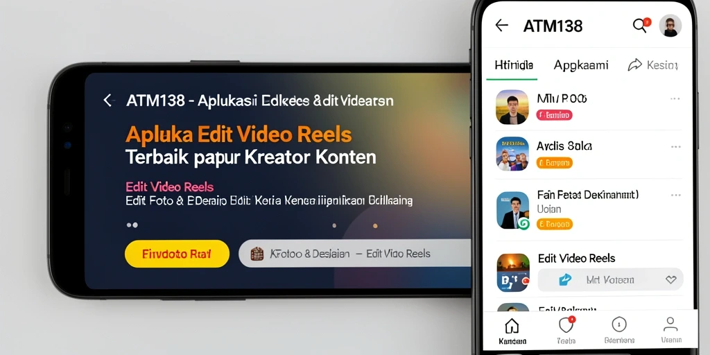 Tampilan antarmuka utama ATM138 dengan berbagai fitur Edit Video Reels.