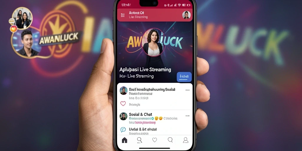 Tampilan antarmuka aplikasi Live Streaming AWANLUCK yang interaktif dan menarik.