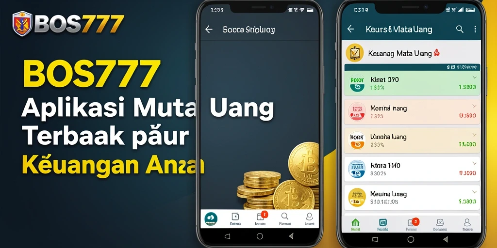 Antarmuka aplikasi BOS777 dengan informasi kurs mata uang terkini.