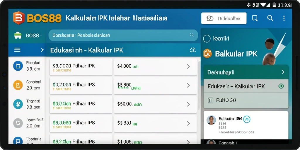 Tampilan antarmuka aplikasi Kalkulator IPK yang user-friendly.