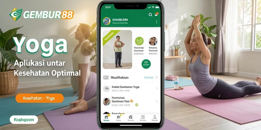 Tampilan antarmuka aplikasi GEMBUR88 yang intuitif dan mudah digunakan untuk yoga.