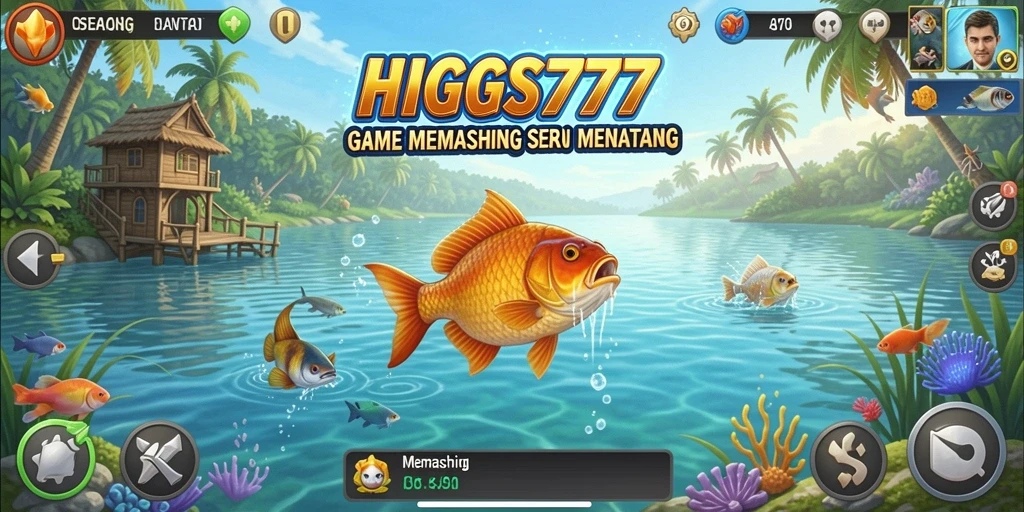 Gambar antarmuka HIGGS777 menampilkan pengalaman memancing yang mendebarkan.