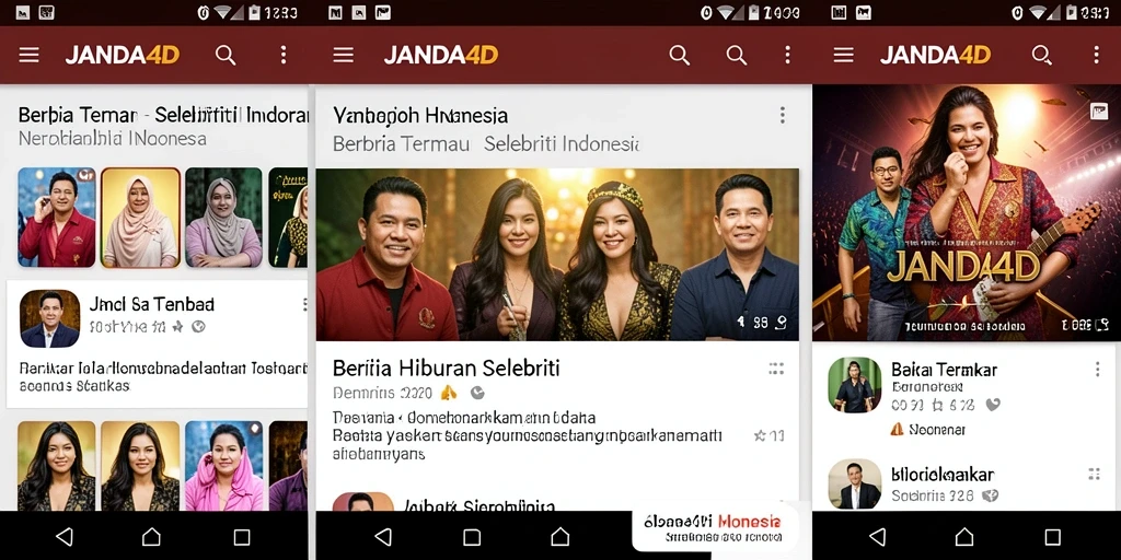 Tampilan antarmuka JANDA4D dengan berita selebriti terbaru.