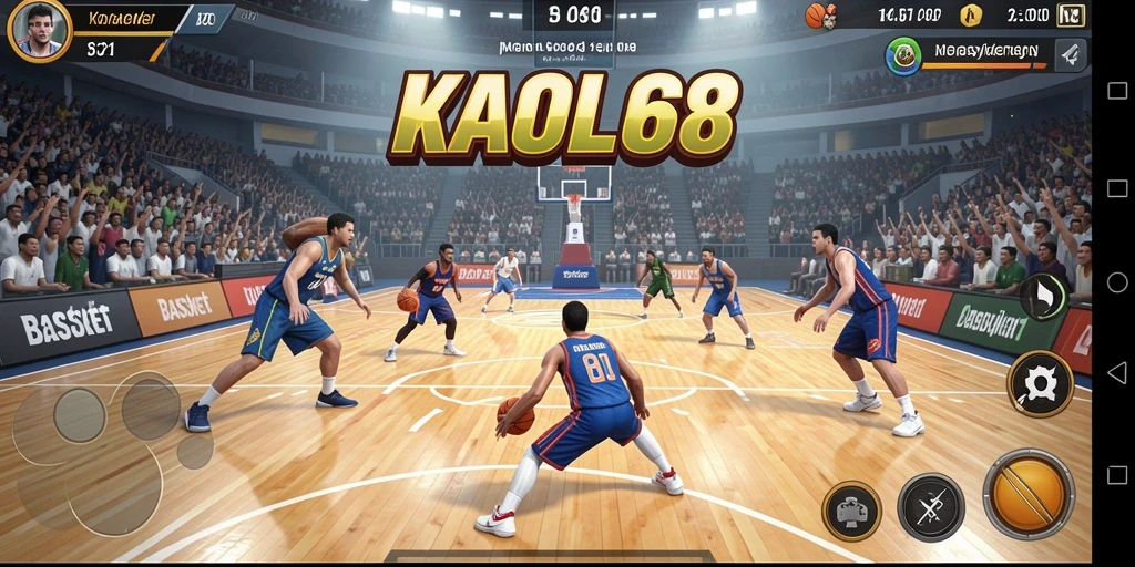 Antarmuka futuristik dengan elemen Basket yang interaktif.