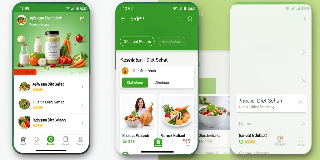 Antarmuka aplikasi SVIP9 yang intuitif untuk Diet Sehat.