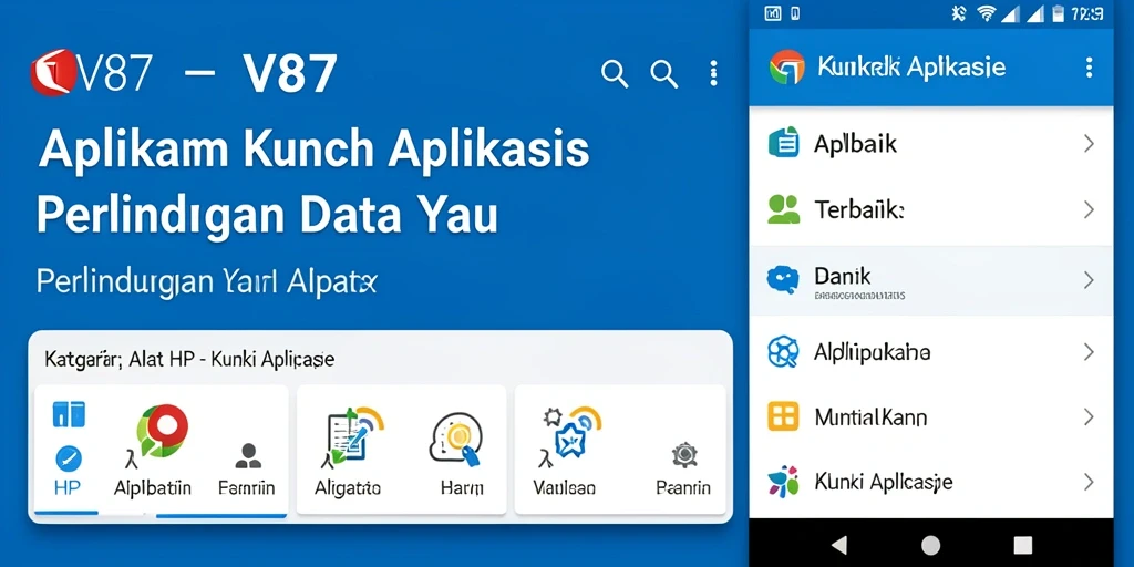 Tampilan antarmuka V87 dengan fitur Kunci Aplikasi yang mudah digunakan.